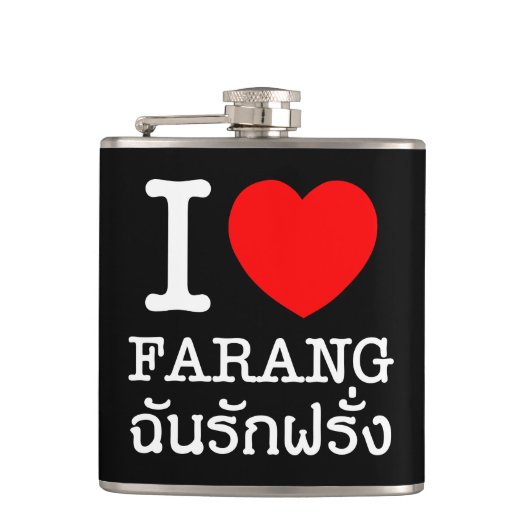 Ik hou van Farang Heupfles (Voorkant)