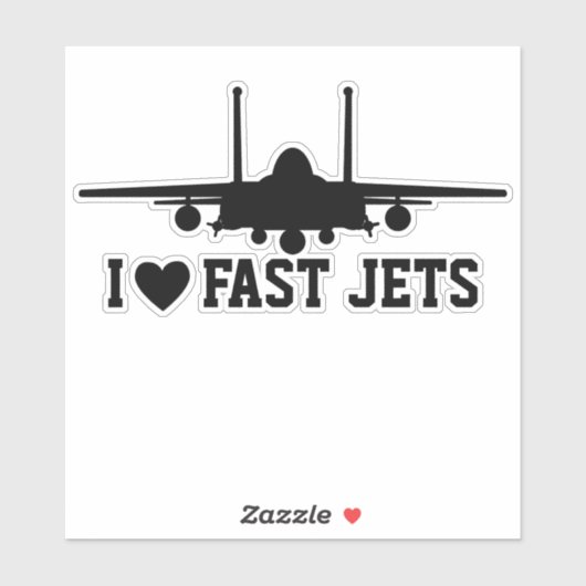 Ik hou van Fast Jets Black Strike Eagle Sticker (Vel)