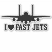 Ik hou van Fast Jets Black Strike Eagle Sticker (Voorkant)