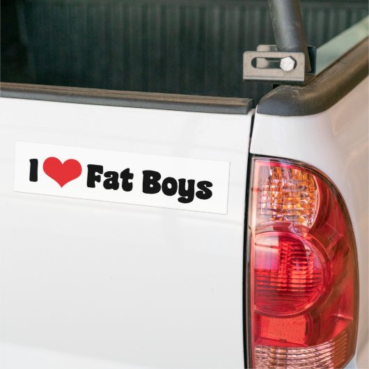 Ik hou van Fat Boys Bumpersticker (Op Truck)