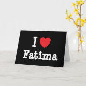 Ik hou van Fatima hart T-shirt Kaart (Gele Bloem)