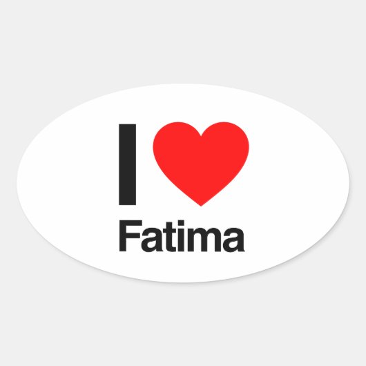 ik hou van fatima ovale sticker (Voorkant)