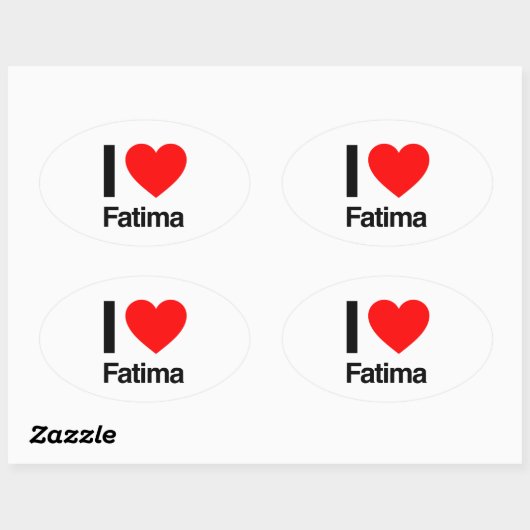 ik hou van fatima ovale sticker (Vel)