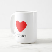 Ik hou van februari koffiemok (Voorkant links)
