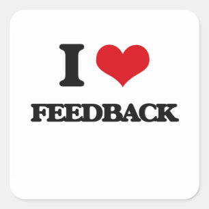 Ik hou van feedback vierkante sticker