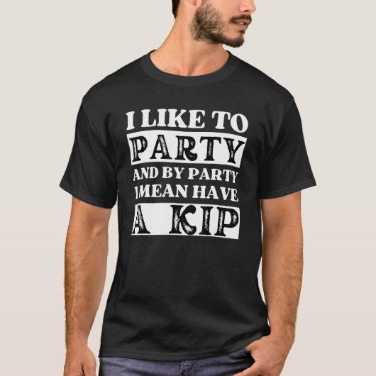 Ik hou van feesten en een Kip Nap British Engl heb T-shirt (Voorkant)