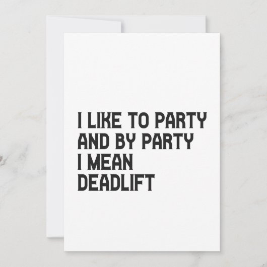 Ik hou van feesten en met feesten bedoel ik Deadli Kaart (Voorkant)