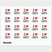 Ik hou van feesten ronde sticker (Vel)