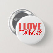 Ik hou van Femboys Funny Cute Feminine Boys Mannen Ronde Button 5,7 Cm (Voorkant /achterkant)