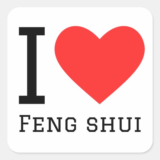 Ik hou van feng shui vierkante sticker (Voorkant)