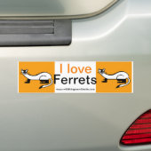 Ik hou van FERRETS-Wildlife krijger -Natuur - Bumpersticker (Op auto)