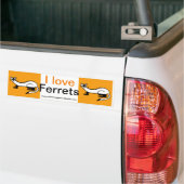 Ik hou van FERRETS-Wildlife krijger -Natuur - Bumpersticker (Op Truck)