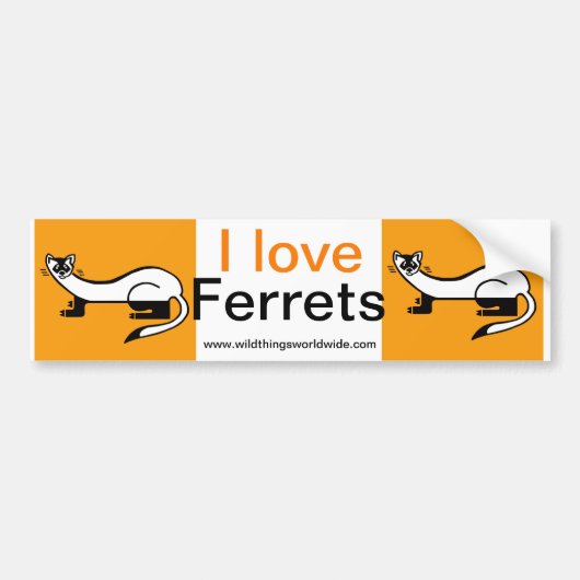 Ik hou van FERRETS-Wildlife krijger -Natuur - Bumpersticker (Voorkant)