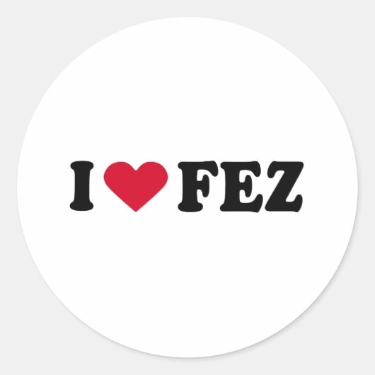 IK HOU VAN FEZ RONDE STICKER (Voorkant)