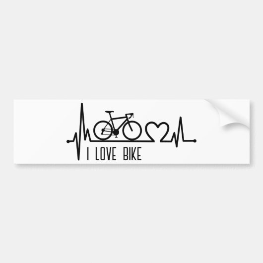 Ik hou van fiets bumpersticker (Voorkant)