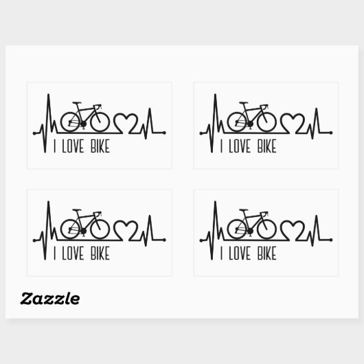 Ik hou van fiets rechthoekige sticker (Vel)