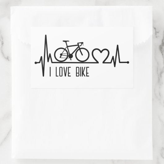 Ik hou van fiets rechthoekige sticker (Tas)