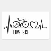 Ik hou van fiets rechthoekige sticker (Voorkant)
