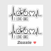 Ik hou van fiets sticker (Vel)