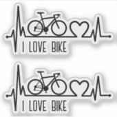 Ik hou van fiets sticker (Voorkant)