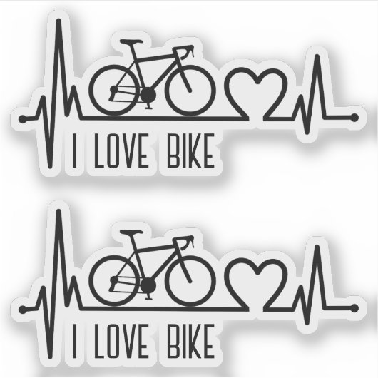 Ik hou van fiets sticker (Voorkant)