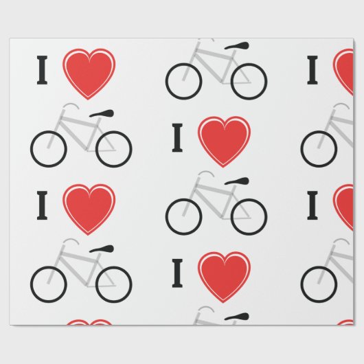 Ik hou van fietsen cadeaupapier (Vlak)