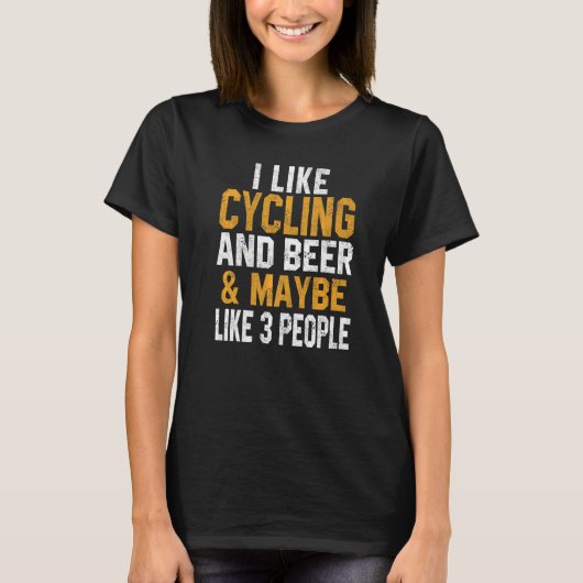 Ik hou van fietsen en biergieweg t-shirt (Voorkant)