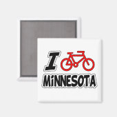 Ik hou van fietsen in Minnesota Magneet (Voorkant / Achterkant)