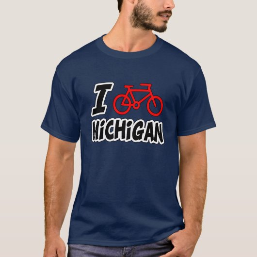 Ik hou van fietsen Michigan T-shirt (Voorkant)