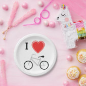 Ik hou van fietsen papieren bordje (Feest)