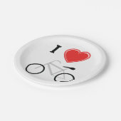 Ik hou van fietsen papieren bordje (Gekanteld)