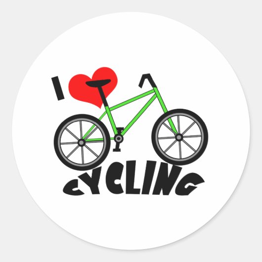 Ik hou van fietsen ronde sticker (Voorkant)