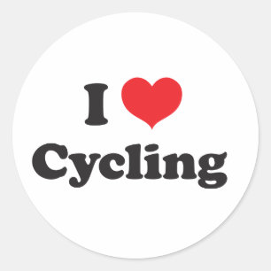 Ik hou van fietsen ronde sticker