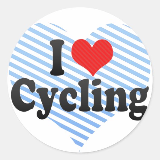 Ik hou van fietsen ronde sticker (Voorkant)