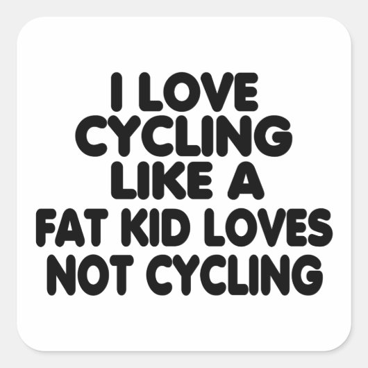 Ik hou van fietsen vierkante sticker (Voorkant)