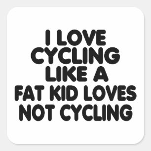Ik hou van fietsen vierkante sticker