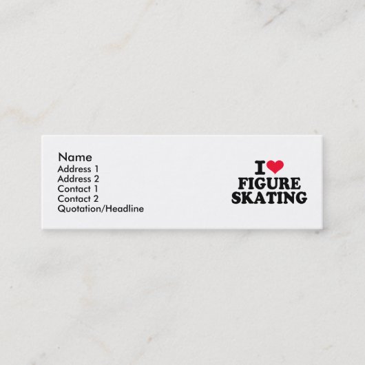Ik hou van Figuur Skating Mini Visitekaartje (Voorkant)
