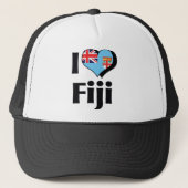 Ik hou van Fiji Flag Trucker Pet (Voorkant)