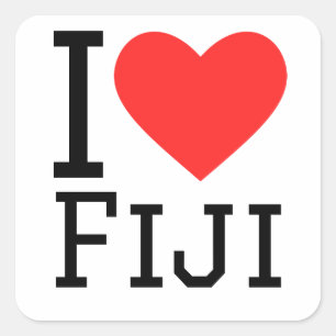 Ik hou van Fiji Vierkante Sticker