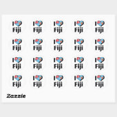 Ik hou van Fiji-vlag Ronde Sticker (Vel)