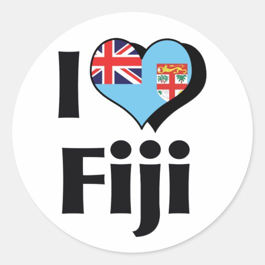 Ik hou van Fiji-vlag Ronde Sticker (Voorkant)