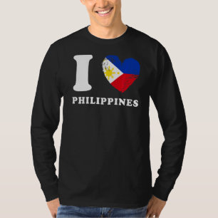 Ik hou van Filippijnen Hart Vlag Filippijnen T-shirt