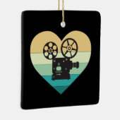 Ik hou van filmprojector met bioscoopretro keramisch ornament (Rechts)