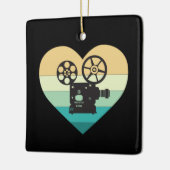 Ik hou van filmprojector met bioscoopretro keramisch ornament (Links)