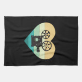 Ik hou van filmprojector met bioscoopretro theedoek (Horizontaal)