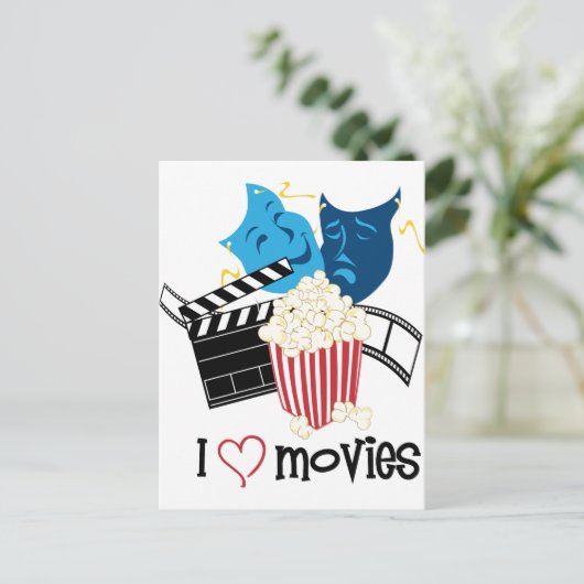 Ik hou van films briefkaart (Staand voorkant)