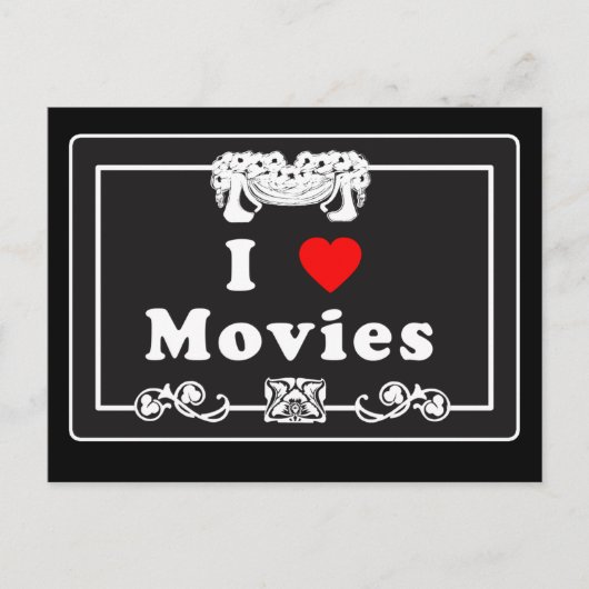 Ik hou van films met Silent Movie Flair Briefkaart (Voorkant)