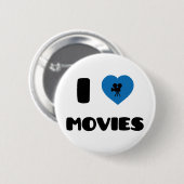 Ik hou van films ronde button 5,7 cm (Voorkant /achterkant)