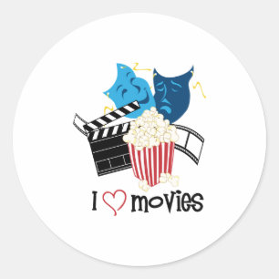 Ik hou van films ronde sticker