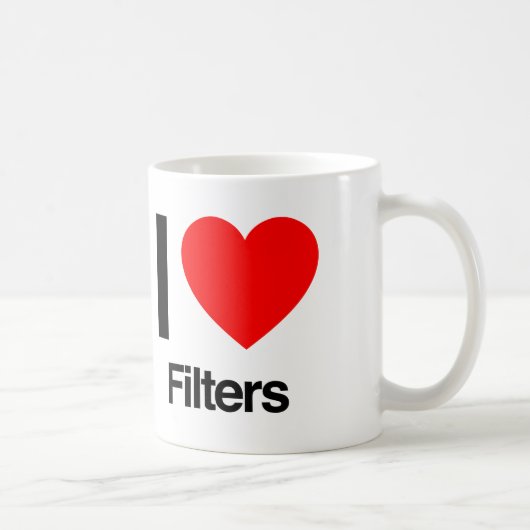 Ik hou van filters koffiemok (Rechts)